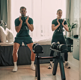 NUOBELL Adjustable Dumbbells for Quiet Home Training and Minimalist Spaces