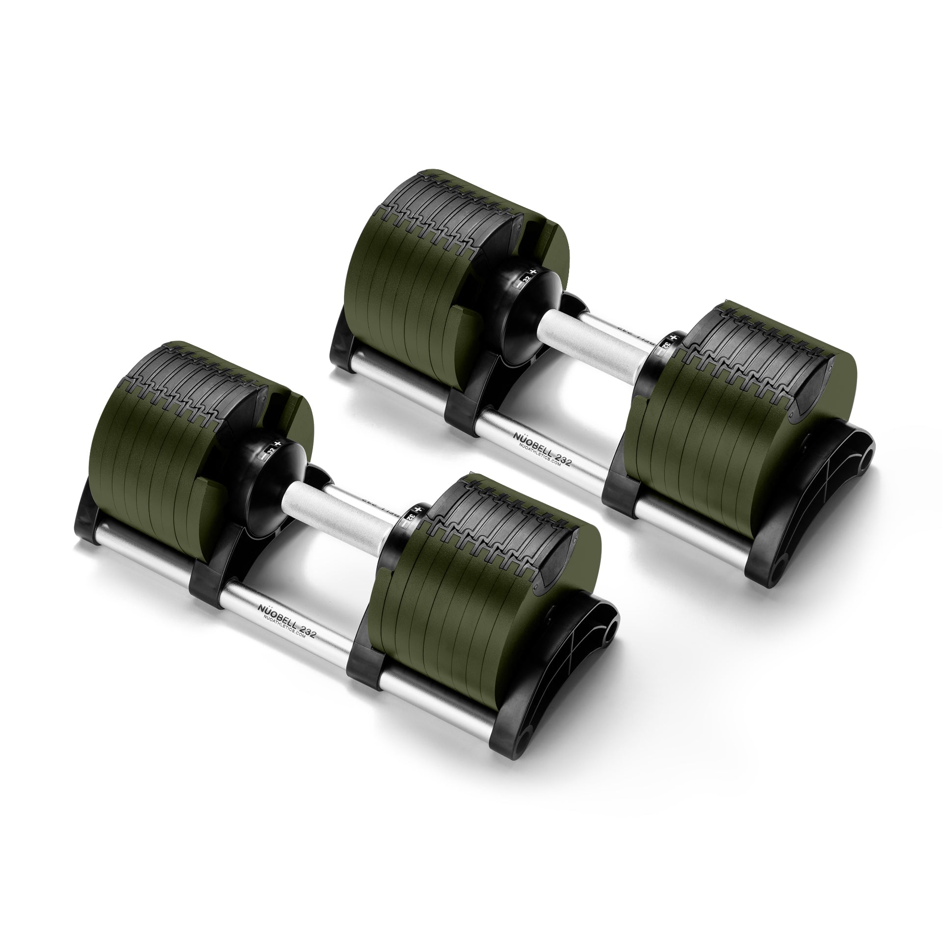 NÜOBELL 232 Tactical Green | 32kg Adjustable Dumbbells