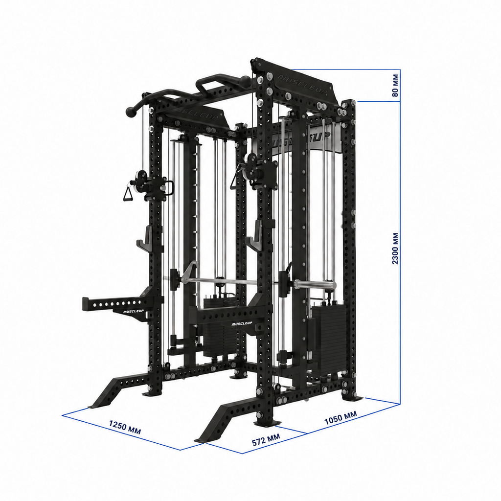 MuscleUp Pro All-in-One Functional Smith Machine Rack