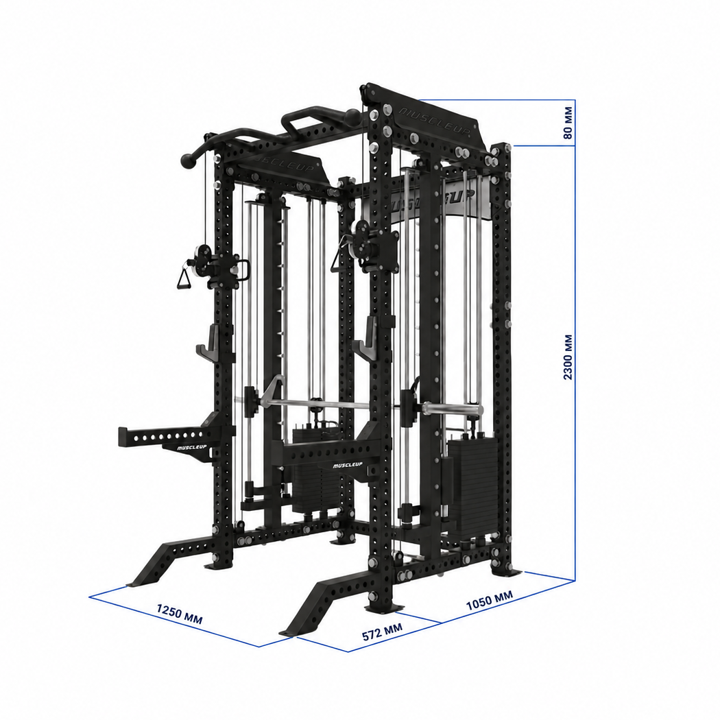 MuscleUp Pro All-in-One Functional Smith Machine Rack