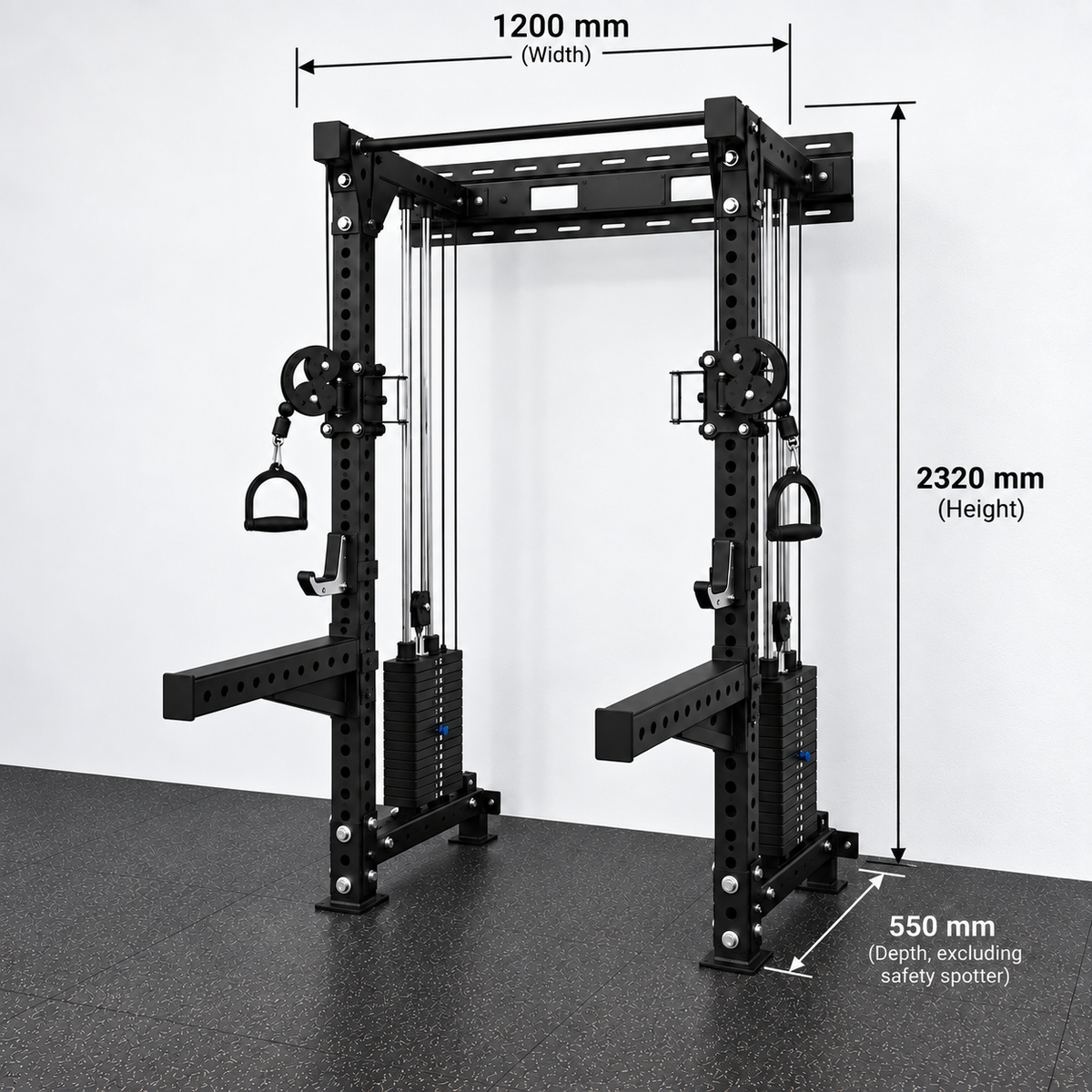 MuscleUp Elite Mounted Functional Trainer Rack