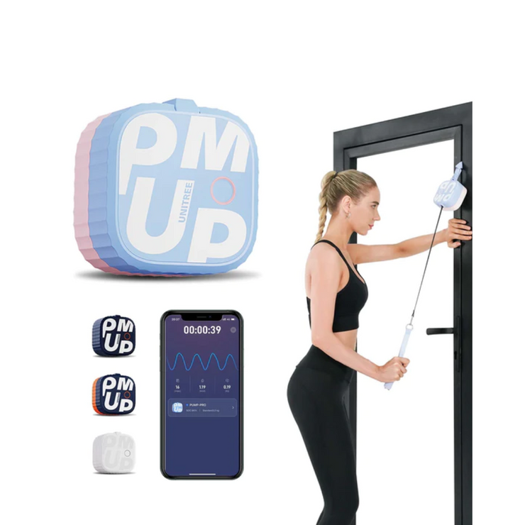 Youthful Pink - Unitree PUMP: The Smallest Smart Home Gym, Motor-Powered All-In-One Portable Home Fitness Equipment